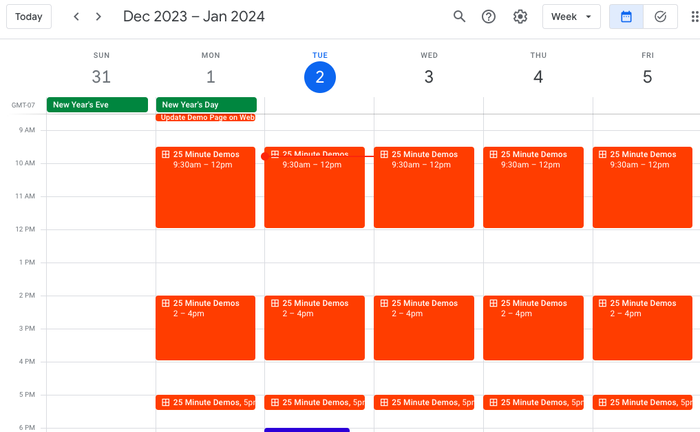 MarTechand PR Demo Calendar Internal Profits