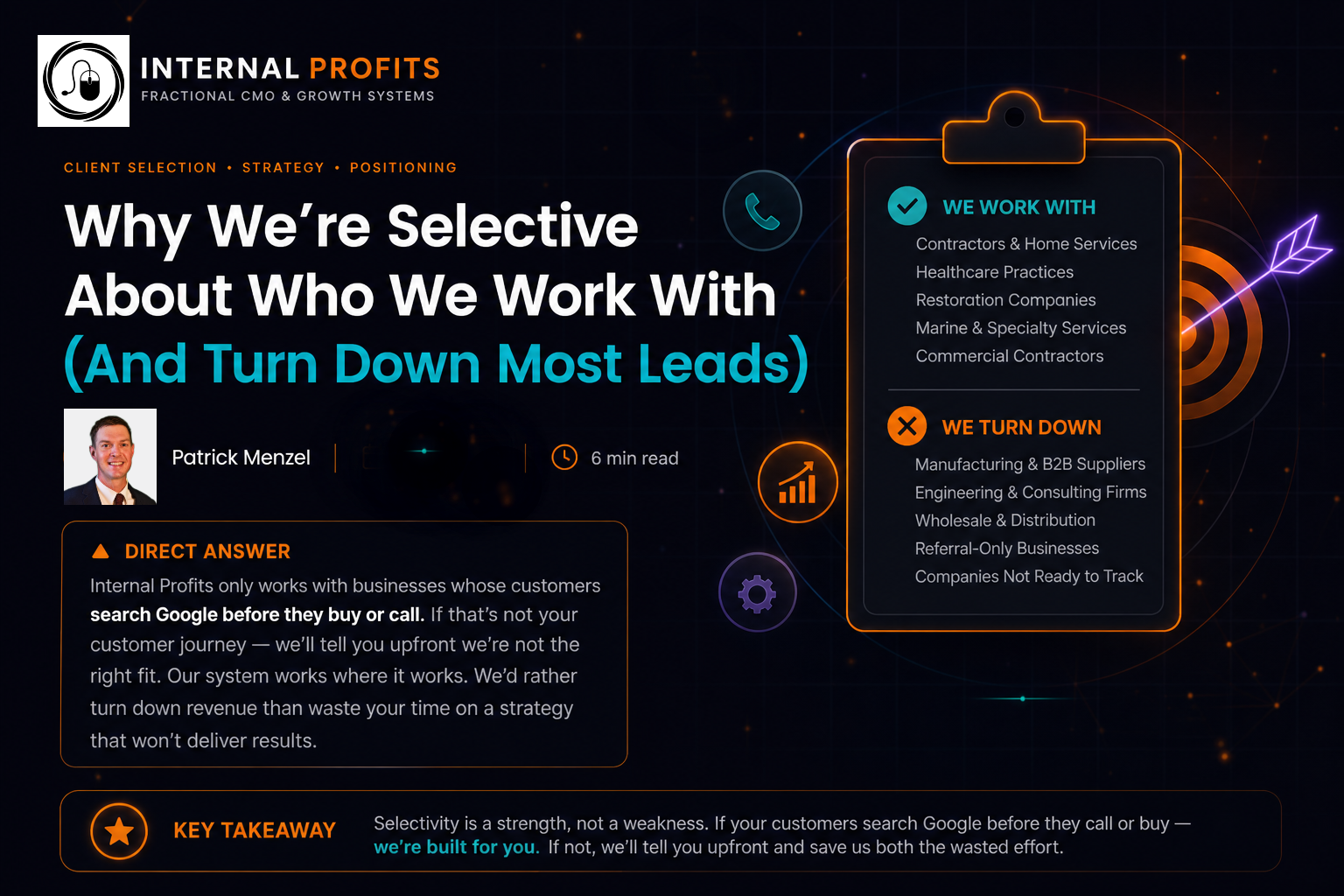 Fractional CMO services for businesses whose customers search Google first - selective marketing partnership criteria
